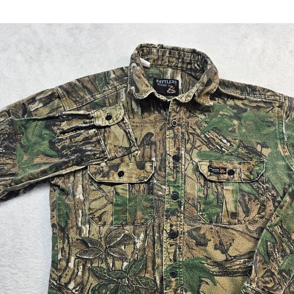 Rattlers Brand Realtree Camo Hunting Shirt Mens‎ Small Made in USA Cotton
